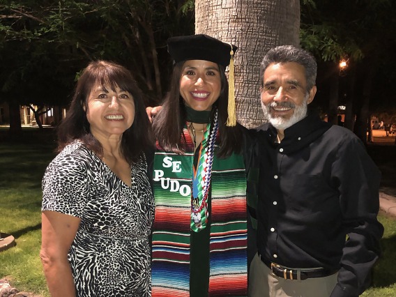 Dr. Villalvazo with family at medical school graduation 