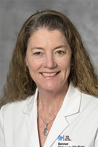 Sandra Kurtin, PhD, the center's COVID-19 onsite captain, director of advanced practice and clinical integration, and a nurse practitioner