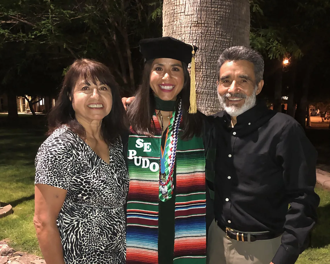 Dr. Villalvazo with family at medical school graduation 