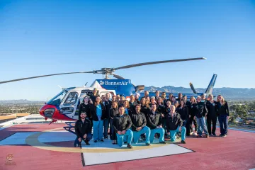 Trauma team on helipad